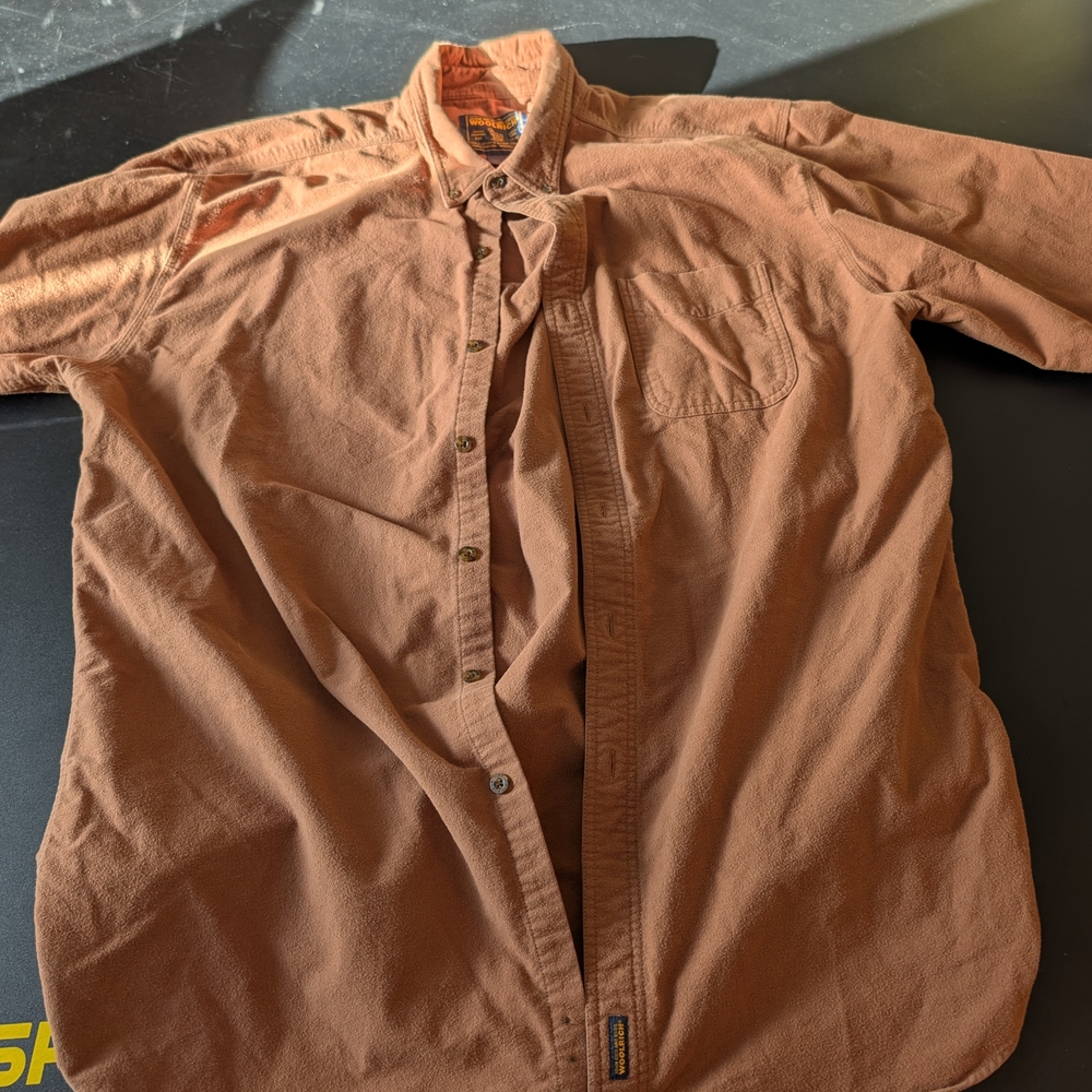 Vintage Woolrich Rustic Brown/Orange Button Down Long Sleeve Shirt 2XL